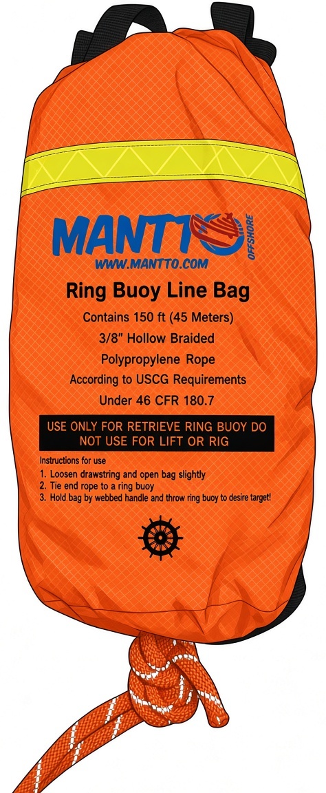 Ring Buoy Line Bag — 150 ft (45 m) — MOF-RBLB-150 — IMPA 330212